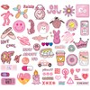 Dwenarry Pink Stickers Pack, Luggage Stickers for Suitcases,Aesthetic Sticker Water