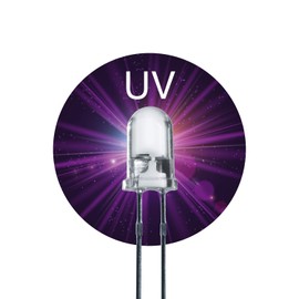 Lumetheus LED 3 mm Colour UV Ultraviolet LEDs Housing Clear Black Light Pack of 100 Light Emitting Diodes Approx. 3 V Diode 2 Pin LEDs Housing Clear