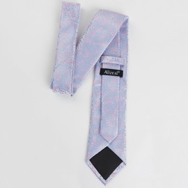 Alizeal Mens 8cm Floral Tie Wedding Party Classic Colorful Necktie with Hanky Set, Light Blue+Pink