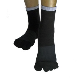 Bunion Countermeasure Mysterious Five Finger Taping Socks, 9.4 - 10.2 inches (24 - 26 cm), Black (4 colors and 4 sizes available), Black