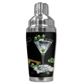 Mugzie brand 20 Ounce Cocktail Shaker with Insulated Wetsuit Cover - Michael Godard: Martini Limbo