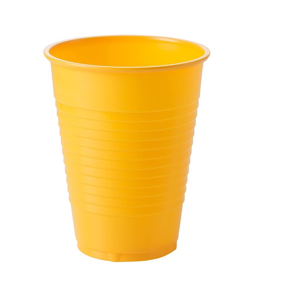 Exquisite 12 oz Yellow Plastic Cups II 50 Count Bulk Pack Disposable Party Cups II Premium Quality Plastic Tumblers for Parties