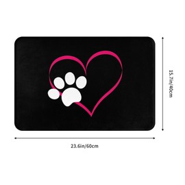 Dog Bathroom Rugs I Love My Dog Paw Heart Bath Rug 16 x 24 Inches, Non Slip Bath Carpet, Area Mat Home Decor Accessories for Shower Floor Tub Bedroom Kitchen