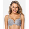 Wingslove Women's Push-Up Bra with Floral Lace, Padded, Underwired, Comfort