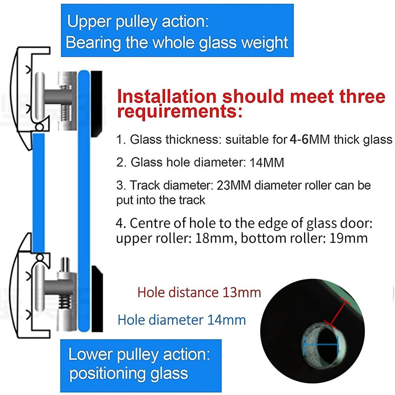 23mm Shower Door Rollers, 4pcs Sliding Shower Doors Wheels Replacement