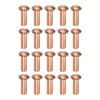 sourcing map 150 Pcs Copper Solid Rivets, 0.12"x0.31" Half Round