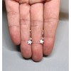 Tiny Dangling Star Hoop Earrings .925 Sterling Silver