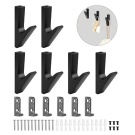 KINHARD Coat Hooks, Pack of 6 Acoustic Panel Hooks, Coat Hooks, Matte Black, Coat Hooks, Used in Living Room, Bedroom, etc