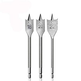 High Speed Steel Spade Flat Wood Drill Bit with Titanium Plating (1, φ18mm x 151mm)