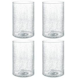 Skelang 4 Pcs Clear Glass Shade, Light Shade with Crackle, Lampshade with 1-5/8" Fitter, Cylinder Replacement Shade for Pendant Light, Wall Sconce, Vanity Light, Table Lamp