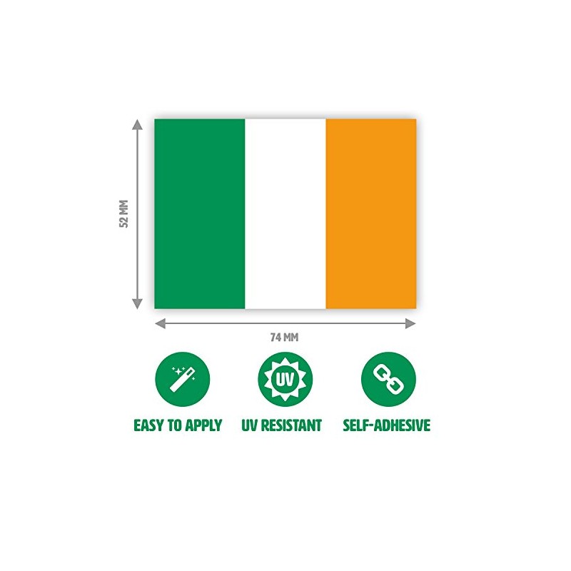 10 x Irish Flag Stickers - Ireland Stickers - for