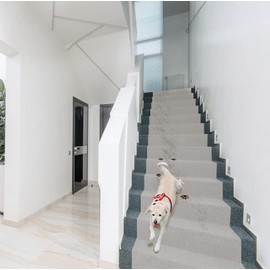 LAMINET Non-Slip Carpet & Stair Protector - Grey, 20' L x 30" W - Low-Pile, Durable, Washable Protector for Carpeted Stairs, Floors, Hallways, and High-Traffic Areas