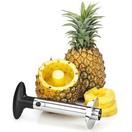 WYDDDARY Pineapple Corer Stainless Steel Pineapple Corer Slicer Manual Pineapple Core Remover Cutter with Serrated Tips Black