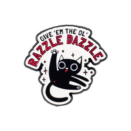 Give Em The Ol Razzle Dazzle Cat Butt Enamel Pin, Funny Sarcasm Brooch Pin, Snarky Gift For Sassy Cat Mom Kitten Lover, Rude Humor Lapel Badge, Funny Cats Meme Brooches, Quirky Jewelry Accessories