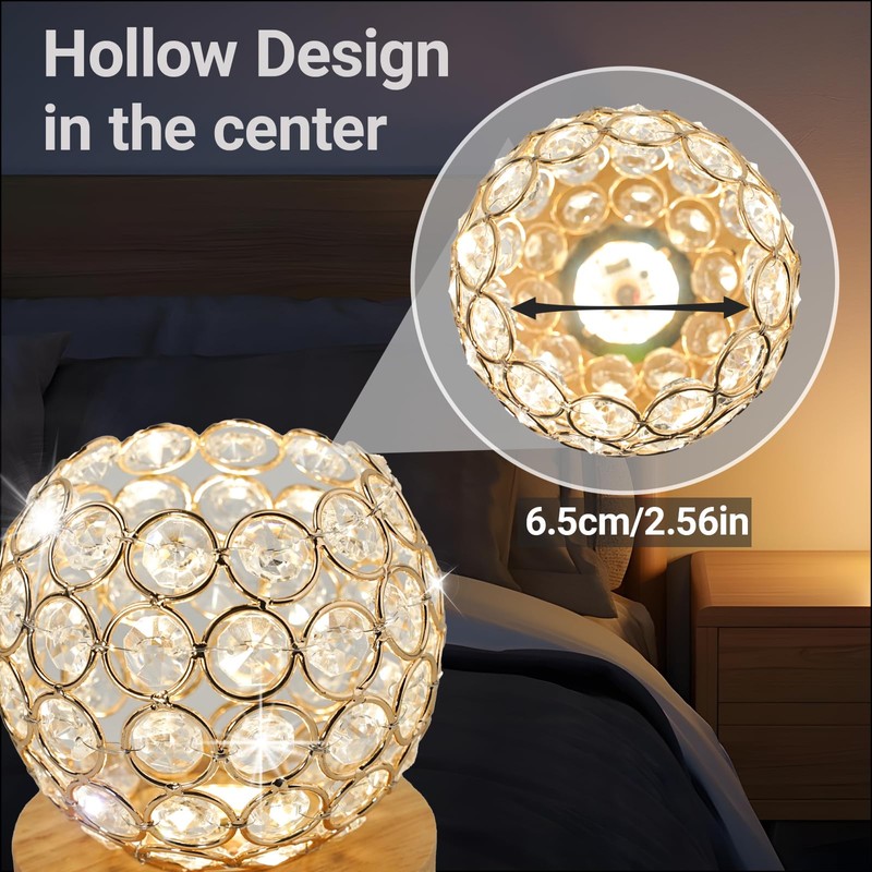 FuoiCorn Decorative Crystal Mood Table Lamp for Bedroom - 3