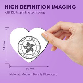 1 x Heart MDF Magnets - Hong Kong Chinese Flag Travel Asia 40278