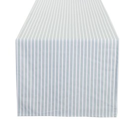 Fennco Styles Classic Striped Print Table Runner 16 x 90 Inch - Green Table Linens for Banquets, Everyday Use, Family Gathering, Special Events and Home Décor