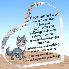 AMZQ Brother In Law Gifts Brother In Law Heart Shaped Plaque Present Brother In Law Christmas Birthday Gifts Keepsake
