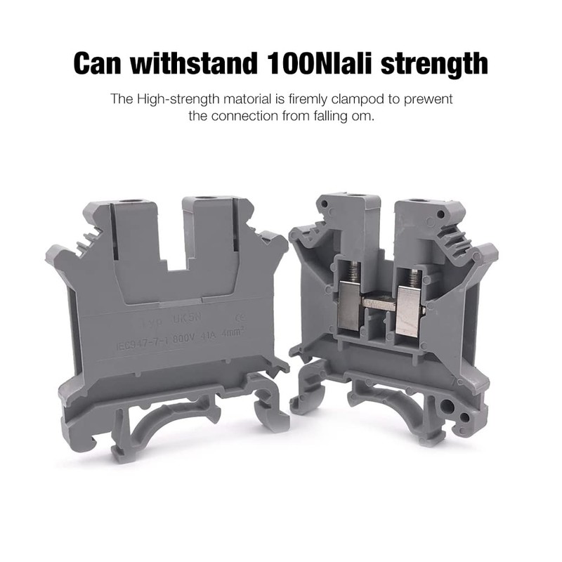 DAJASD DIN Rail Terminal Blocks, 20 Pieces Rail Connection Blocks