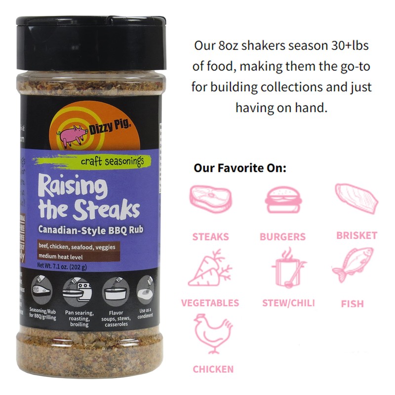 Dizzy Pig Raising the Steaks Montreal-Style Barbecue Seasoning Rub (8oz