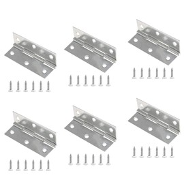 Piutouyar 6Pack Butt Hinge 2.5 Inch Mini 304 Stainless Steel Cabinet Hinges - Small Folding Craft Hinges With Mounting Screws for Boxes, Gate, Drawer