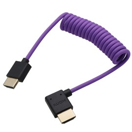 HangTon 8K 4K HDMI Type-A Cable for ATOMOS Ninja V Shinobi, Z CAM E2-S6/F6/M4 Mark II, Viltrox Andycine, Teradek Hollyland Mars 400 Transmission, Purple Braided Coiled