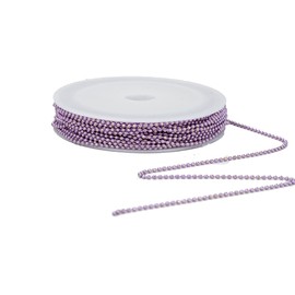 YoungJewl 30 Feet Ball Chain 1.5mm Small Brass Bead Chain Jewelry Making Chains with 20pcs Connectors for DIY Necklace Hanging Ornament Tags Bracelets Keychain Craft (Purple)