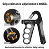 Takzop Grip Strength Trainer, Adjustable Forearm Resistance from 11 lbs