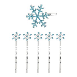 Luxshiny 6pcs Crystal Snowflake Hairpin Christmas Snowflake Hair Clips Holiday Hair Clips Sparkly Hair Pins Snowflake Hair Barrettes Rhinestone Bobby Pins for Decoration