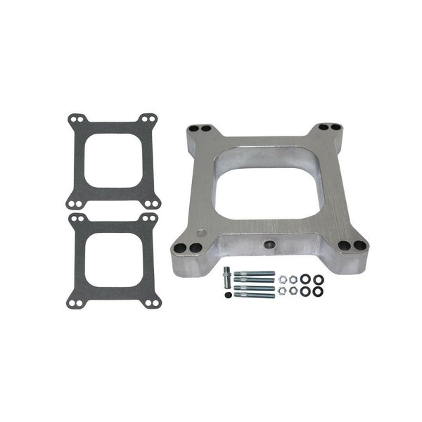 Pirate Mfg 1" Open Square Aluminum Carburetor Spacer, Compatible with Edelbrock Holley SBC BBC Chevy V8