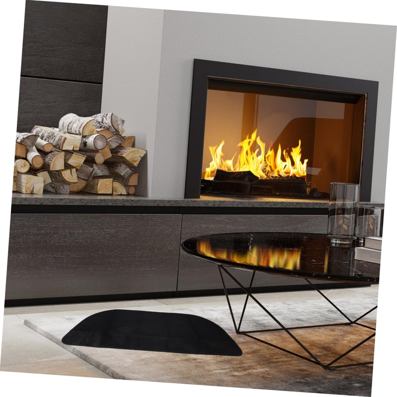 Ciieeo Fireproof Fireplace Mat Half Fire Resistant Floor Pad for