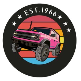 35 Inch Spare Tire Cover Compatible with 2021–2026 Ford Bronco,Fits 315/70R17, 305/70R17 Sasquatch Package, PVC Leather with UV Printed Design, Sunproof Frost-Resistant (Pink, 35 Inch)