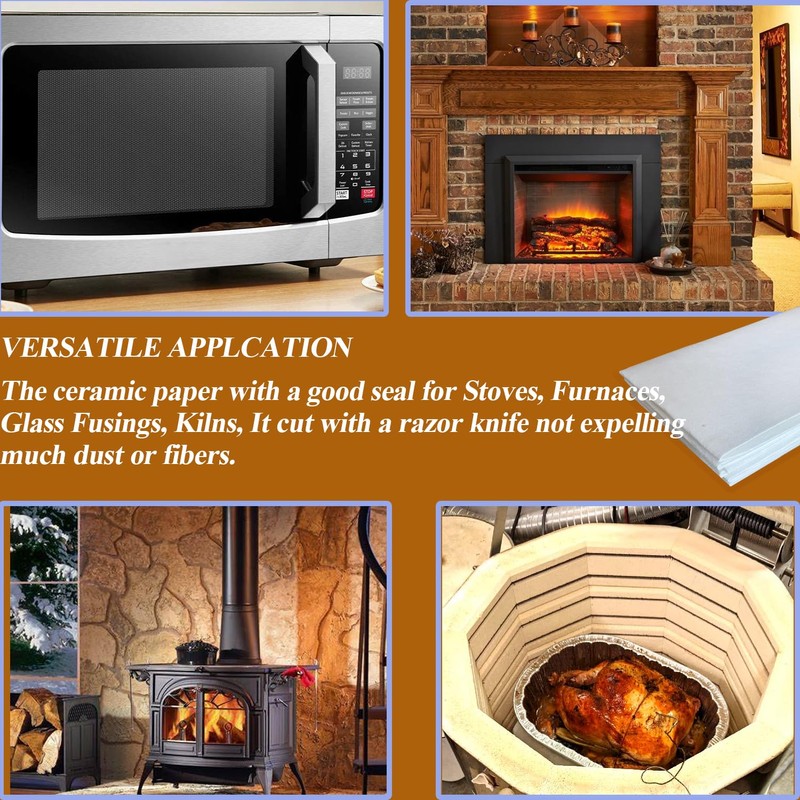 Ceramic Fiber Paper for Kiln Stove Furnace Glass Fusing, 24"
