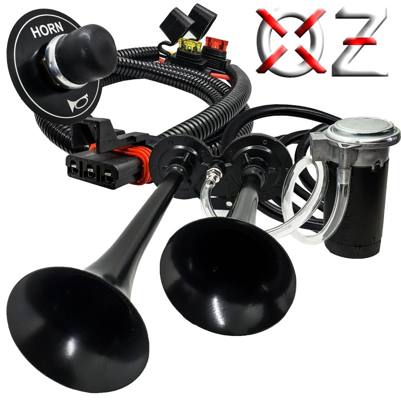 OZ-USA Air Horn Kit Floor Mount Switch Pulse Power Busbar