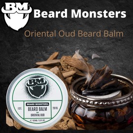 Beard Monsters Beard Balm For Men 50ml | Mens Leave In Beard Conditioner | Natural Beard Care (Oriental Oud)