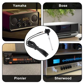 EMSea Outdoor FM Antenna Audio RG174 Coaxial Cable FM Antenna 88-108 MHz 75 ohm 21cm Compatible with Yamaha Compatible with Sherwood