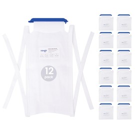 NEWGO Refillable Ice Bags with Clamp Closure, Reusable Easy Filling Hospital Ice Pack with Soft Outer Covering and Leak Resistant Inner Layer,[Pack of 12] Large 7" X 4.6"
