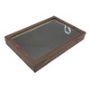 Pin Display Case Large Black PU Leather Dustproof Glass Widely