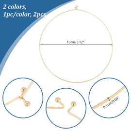 UNICRAFTALE About 2Pcs 2 Colors 304 Stainless Steel Choker Necklaces Wire Wrap Collar Necklaces for Women Gold Open Choker Necklace Metal Plain Chocker Collar Necklace for DIY Jewelry Making
