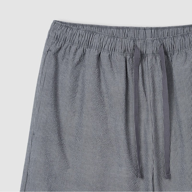 JAJU [JAJU] Men's Cotton Seersucker 5-Length Lounge Pants_Dark Gray