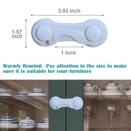 Child Proof Cabinet Locks for Baby Safety, 10 Pcs Baby Proofing Cabinet Locks with Adhesive for Drawer Cupboards Fridge Closet and Pantry, Door Latch for Protecting Kids Toddler (White-10PCS)
