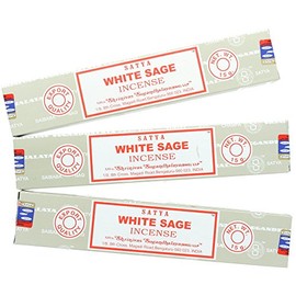 Satya Nag Champa, Räucherstäbchen, weißer Salbei, 3er-Packung Originalverpackung