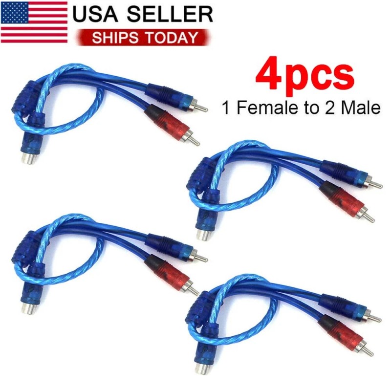 Unbranded 4Pcs RCA Y Splitter Audio Jack Cable Adapter 1