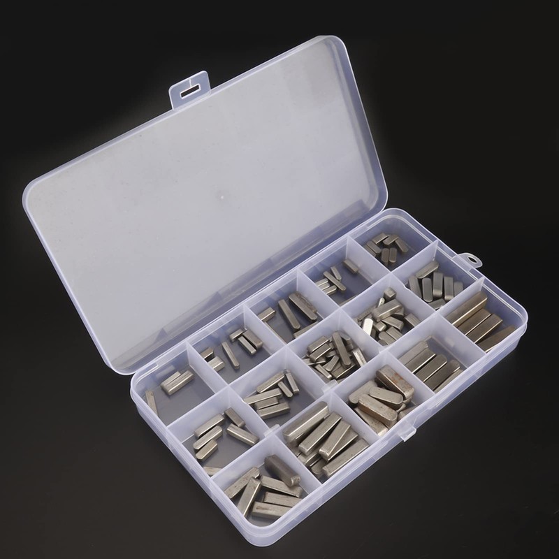 Round End Feather Key Parallel Drive Shaft Key Set, 140pcs