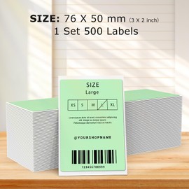FINDAT Shipping Labels 2"x 3" Fanfold Green Vinyl Thermal Stickers Self-Adhesive Waterproof Direct Printing Label Paper for UPS Address Mailing Package Barcode 500 PCS