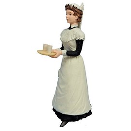 Melody Jane Dolls House People Victorian Maid with Drinks on Tray Resin Figure