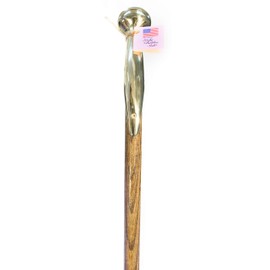 Walking Stick - Original Bubba Stik "Lady" Style Walking Stick with Brass Hame Handle. Made in Texas by Real Texans. (Jacobean, 36" Tall)