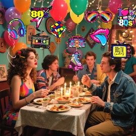 20PCS 80s 90s Birthday Party Supplier Hanging Swirls, Colorful Party Decorations Streamers (80s)