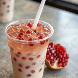 Pomegranate Boba Pearls, Pomegranate Popping Boba Bursting Boba Bubble Tapioca Pearls For Bubble Tea, No Artificial Colors (7 LB Pack of 1)