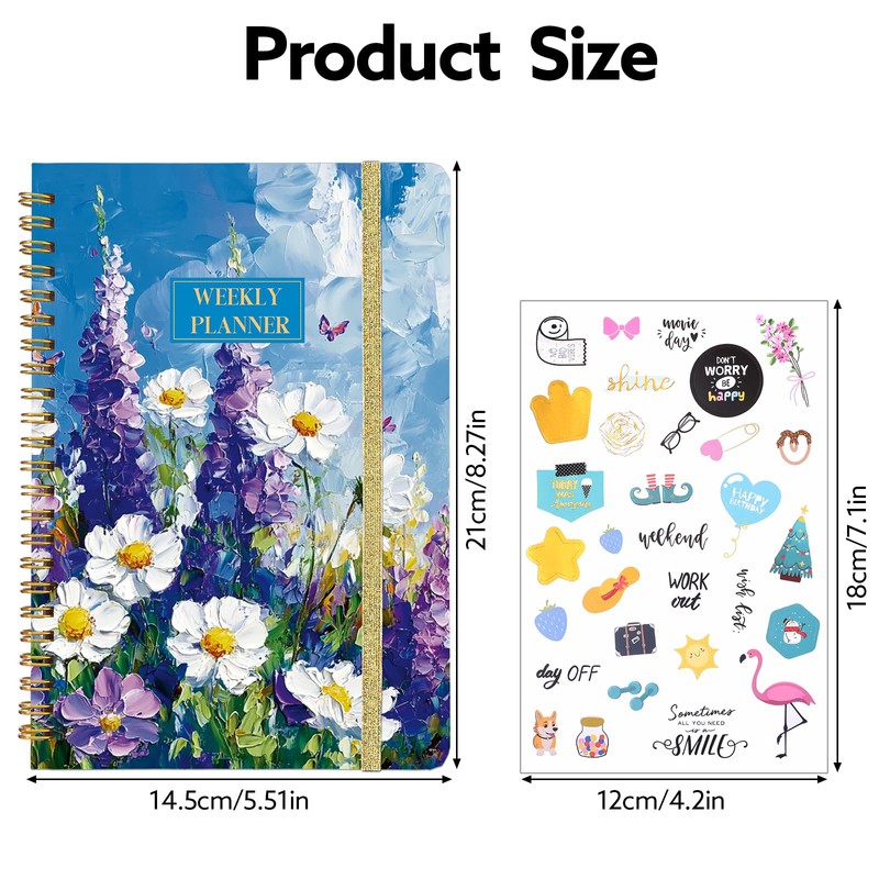 Undated Weekly Planner, A5 Weekly To Do List Notebook with